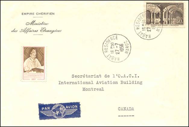 Cover sent to Secrétariat - - Morroco - 1956 copy